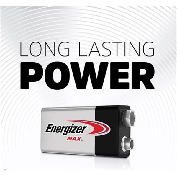 Energizer Max 9V Alkaline Batteries, Pack of 4, Quantity: 2