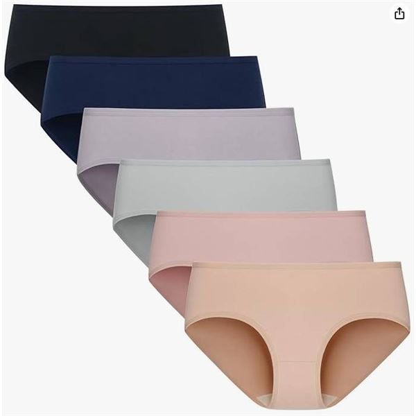 Nearly Nude Modal Hipster 6-Pack Underwear, Size L/G, Multi