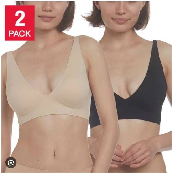Splendid Gel Bonded Plunge Bra, 2-Pack, Size S/P