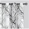 Image 1 : HBN Tree Curtains Black 63 Inches 2-Piece Set