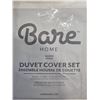 Image 4 : Bare Home Microfiber Queen Duvet Cover Set with 2 Pillow Shams