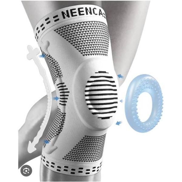 Neenca HX046 Knee Brace, Thin Knee Sleeves, White, Size M