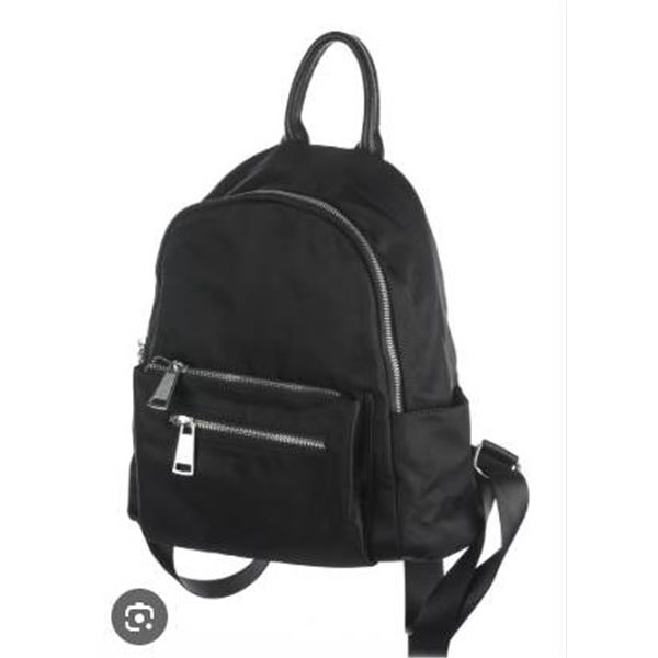 Mukaite Shoudai Black Backpack With Multiple Zippers and Adjustable Straps