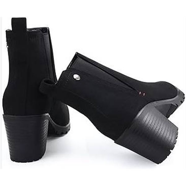 Jiabasic Women’s Black Heeled Boots, Size 7 (EU 38), Art. No. 6102S03