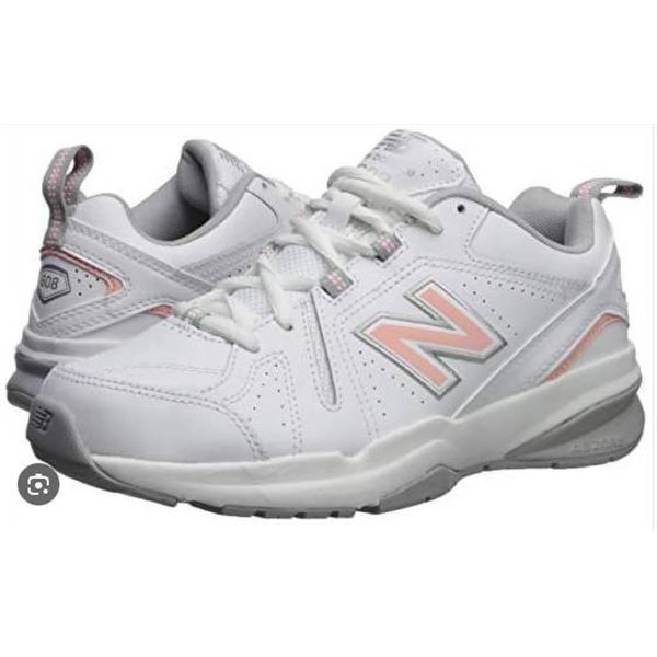 New Balance WX608WP5 Women’s Training Shoes – Size 8.5 D Wide – White/Pin