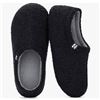 Image 1 : RockDove Women’s Teddy Fleece Closed Back Indoor Slipper, Large, Black