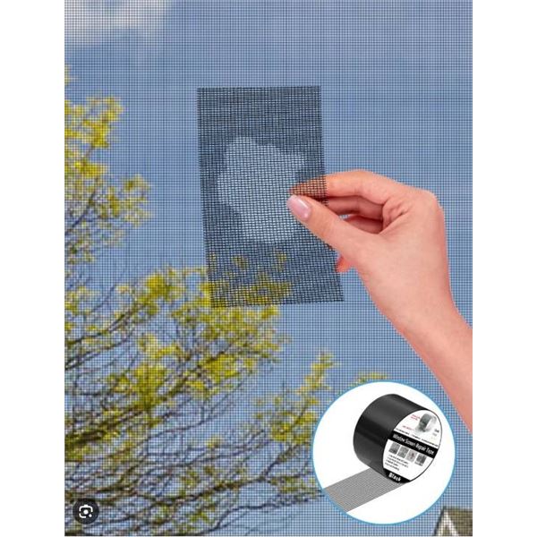 Wohohoho Window Screen Repair Tape, 3 In x 40 Ft Roll, Black