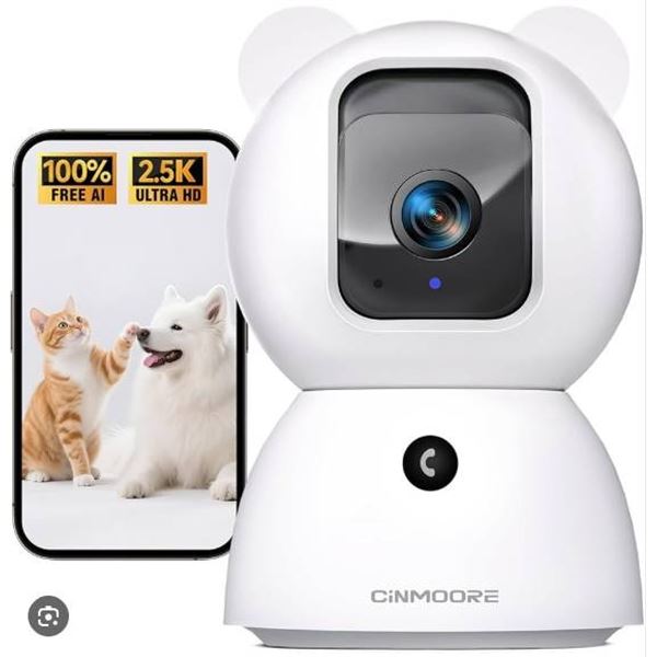 CINMOORE C2LU 2.5K Ultra HD Indoor Pan Tilt Wi-Fi Camera