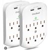 Image 1 : One Beat 2-Pack Power Outlet Extender with USB Ports