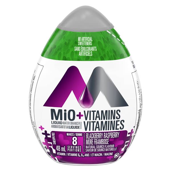 Mio + Vitamins Liquid Water Enhancer Blackberry Raspberry, Set of 4