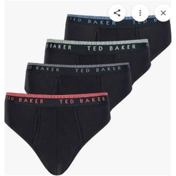 Ted Baker Men’s 6-Pack Briefs, Cotton Stretch, MM Size