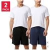 Image 1 : XXL  32 Degrees Heat Men’s 2-Pack Lounge Shorts in Black and Navy