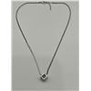 Image 3 : Silver  Necklace With .75 Carat Solitaire Pendant in Cube Design