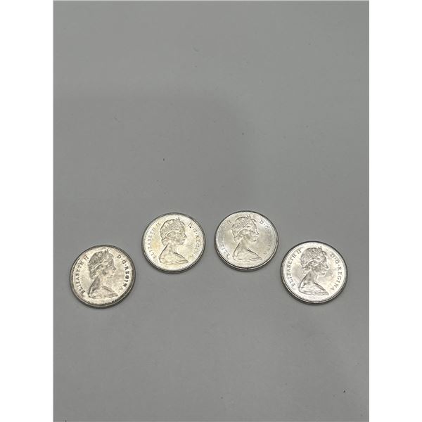 Canada Silver Centennial 25-Cent Coins (1867-1967) – Lot of Four
