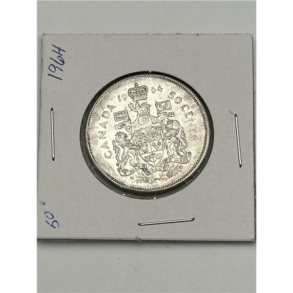 1964 Canadian 50 Cent Silver Coin