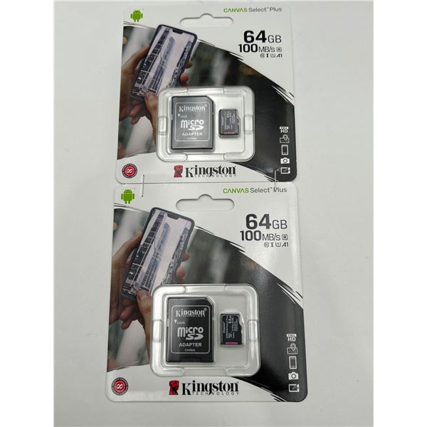 Kingston Canvas Select Plus 64GB MicroSD Cards with Adapters, Model SDCS2/64GBCR