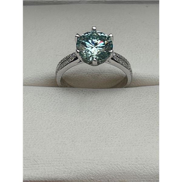 $1870 APPRAISED – BLUE 3.0 CARAT MOISSANITE SOLITAIRE RING