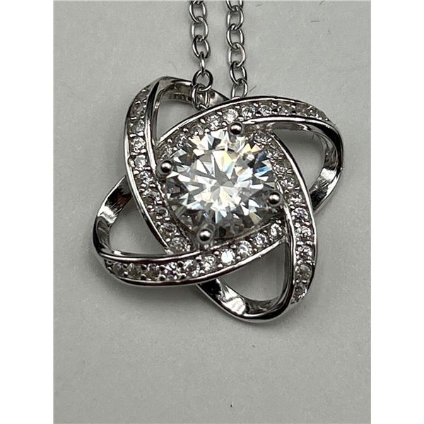 $1065 APPRAISED – 1.0 CARAT SOLITAIFRE LOVE KNOT PENDANT