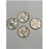 Image 1 : Four Canadian 25 Cent  Silver Coins Featuring George VI