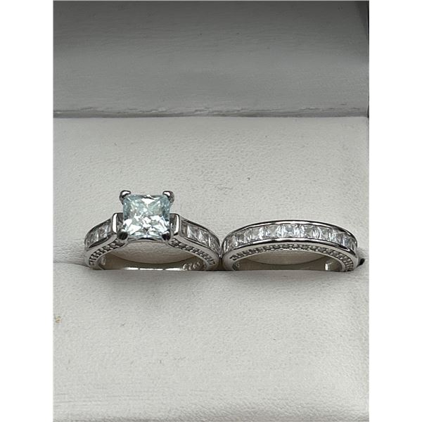 $1990 APPRAISED 2.0 CARAT MOISSANITE SOLITAIRE WEDDING RING SET
