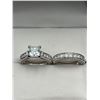Image 1 : $1990 APPRAISED 2.0 CARAT MOISSANITE SOLITAIRE WEDDING RING SET