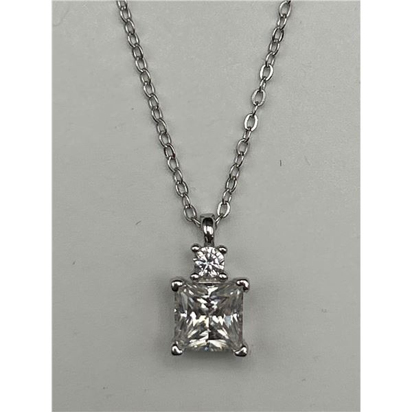 $1130 APPRAISED 1.0 CARAT MOISSANITE PENDANT & CHAIN SET