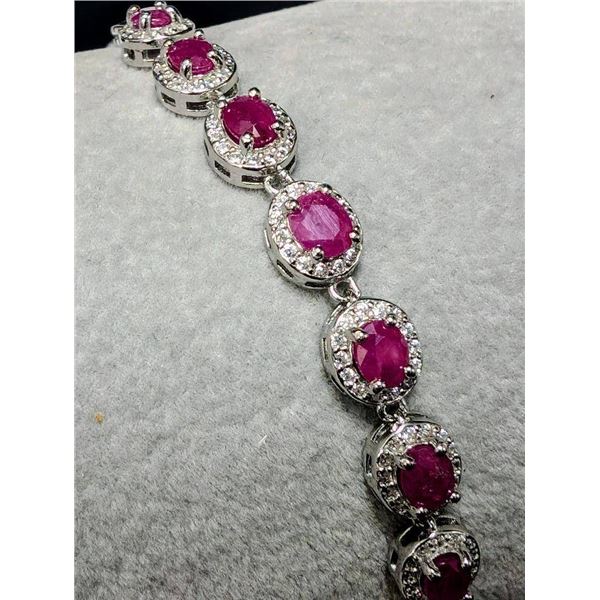 $900, SILVER(8.88g), RUBY (4ct)BRACELET 7-8″, appraised value $900