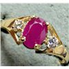 Image 1 : $2100, 10K(1.2g), RUBY (0.45ct), LAB DIA (0.06ct)RING, size 6.5, appraised value $2100, ring resizea