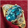 Image 1 : $2200, 10K(1.3g), LAB BLUE DIAMOND (0.61+0.06ct)RING, size 6.5, appraised value $2200, ring resizeab