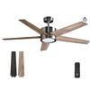 Image 1 : Ceiling Fan 52” With Light: Modern Remote Control Fans Downrod Mounted – Quiet Rev