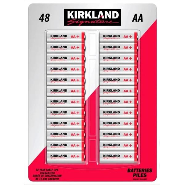 Kirkland Signature Alkaline AA Batteries, 48-count