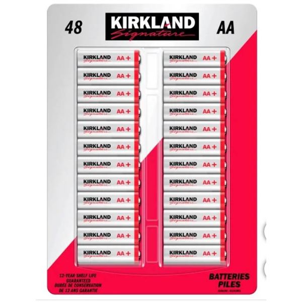 Kirkland Signature Alkaline AA Batteries, 48-count