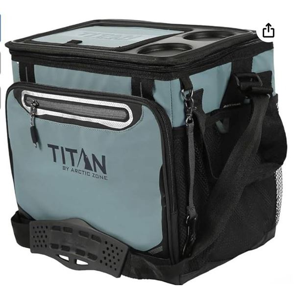 Titan Arctic Zone – Insulated Leak-Proof Collapsible Cooler Bag, Holds 40 Cans, Teal