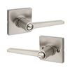 Image 1 : Weiser Safe Lock Daylon Satin Nickel Bed/Bath Privacy Interior Door Handle Lot of 6