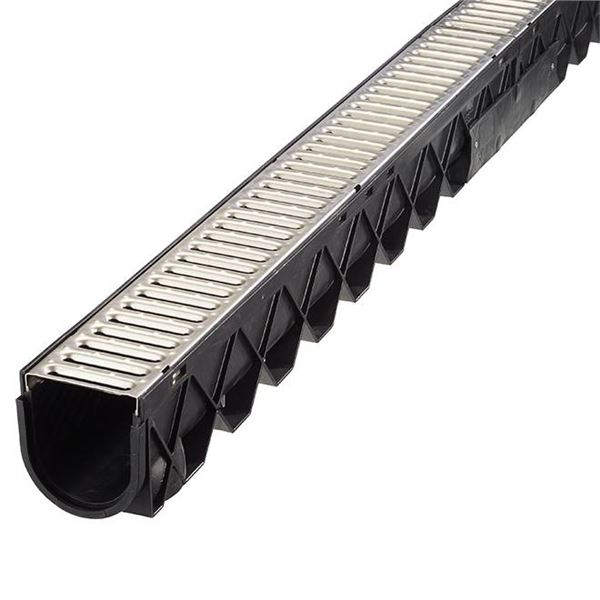 Reln Channel Drain System with Stainless Steel Grates, 40-Inch Length