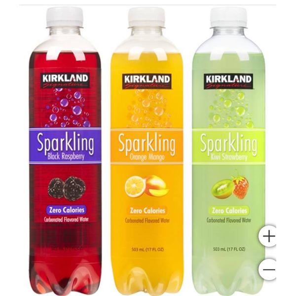 Lot of Kirkland Signature Sparkling Beverages Variety Pack  23 x 503mL