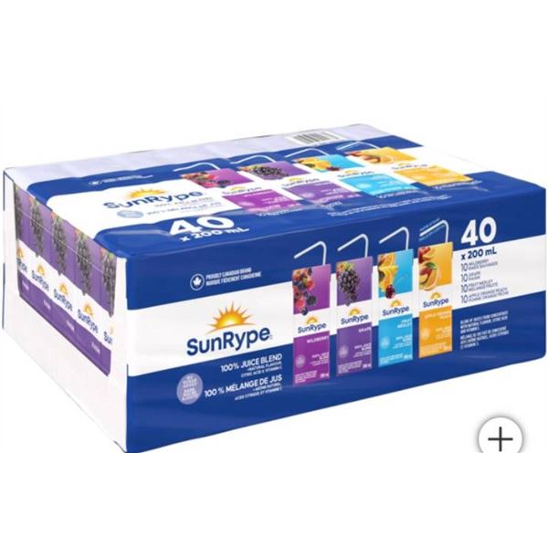 SunRype 40 x 200mL Juice Assortment, Multiple Flavors