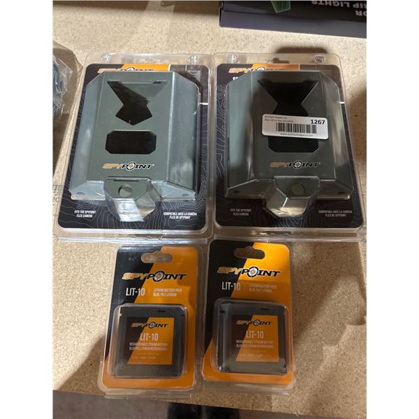 Lot of Spypoint SB-500 Steel Security Box and LIT-10 Rechargeable Lithium Batteries Lot