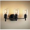 Image 1 : Kohler Orime 3-Light Sconce With Clear Glass Shades in Matte Black Finish