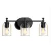 Image 2 : Kohler Orime 3-Light Sconce With Clear Glass Shades in Matte Black Finish