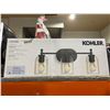 Image 3 : Kohler Orime 3-Light Sconce With Clear Glass Shades in Matte Black Finish