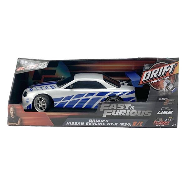 Fast & Furious Brian’s Nissan Skyline GT-R (R34) RC Car With USB Charging