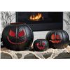 Image 1 : Halloween Metal Pumpkin Lanterns Set of 3 – Nesting Decorative Jack-O-Lantern Candle Holder