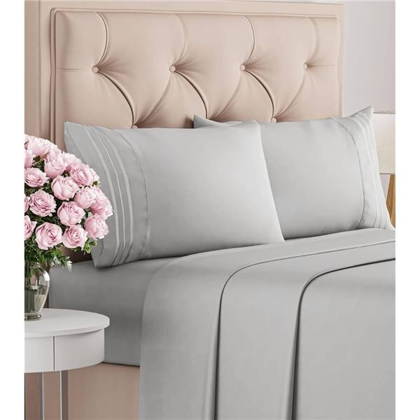 Comfy Bamboo World Celeste 9900 Series King 4-Piece Sheet Set Grey