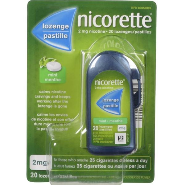 Nicorette Lozenge Mint 2 mg Lot of 4 Calms Nicotine Cravings