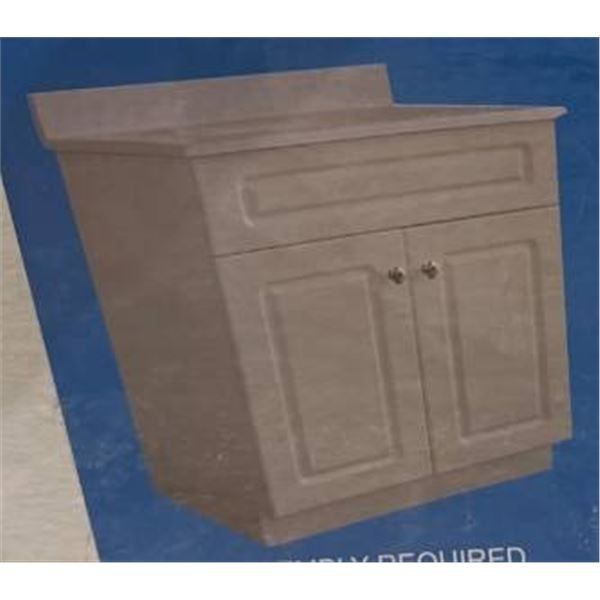 24-Inch White Vanity With Cultured Marble Top