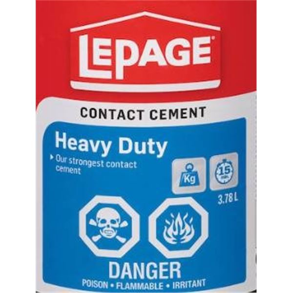 LePage Ultra Robust and Heavy Duty Contact Cement, 2×3.78 L Each