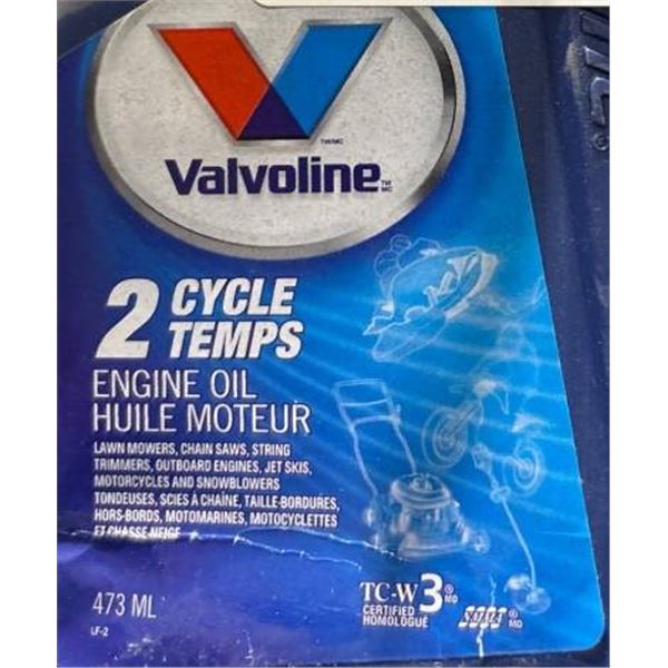 Valvoline 2-Cycle Engine Oil, 473 mL Bottles (Lot of 11)