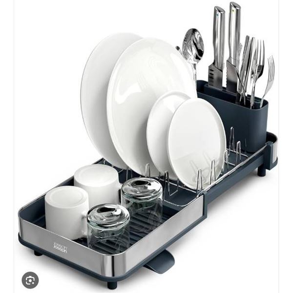 Joseph Joseph Extend Steel Expandable Dish Rack With Draining Spout