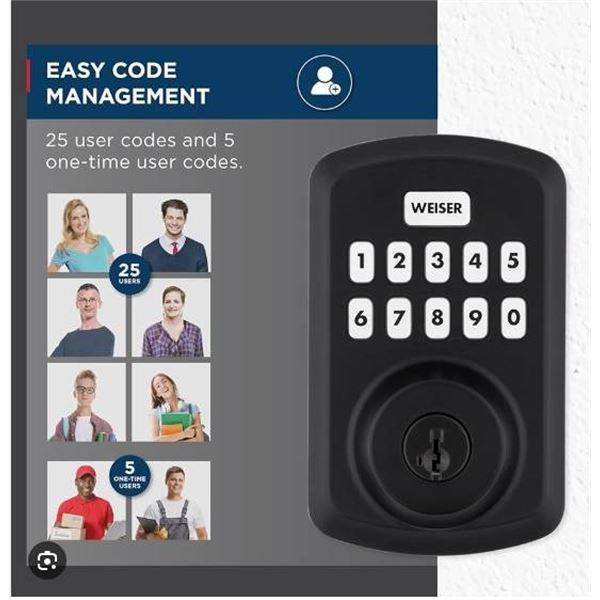 Weiser Powerbolt 3 Keypad Electronic Deadbolt with SmartKey Technology